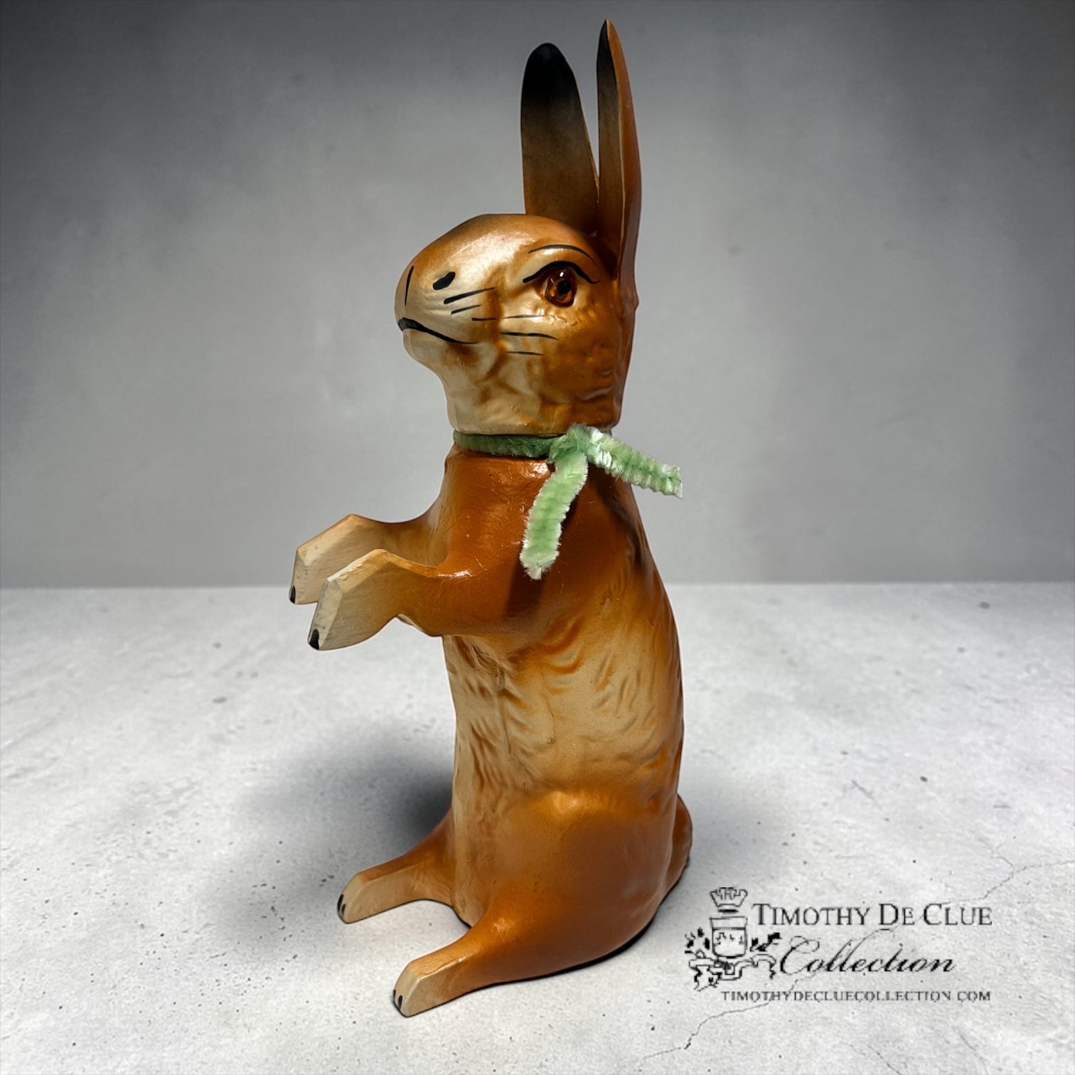 Rabbit Sitting Upright Vintage Mold German Paper Mache