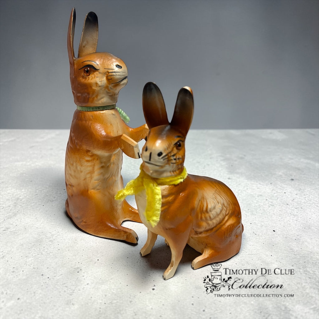 Rabbit Sitting Upright Vintage Mold German Paper Mache