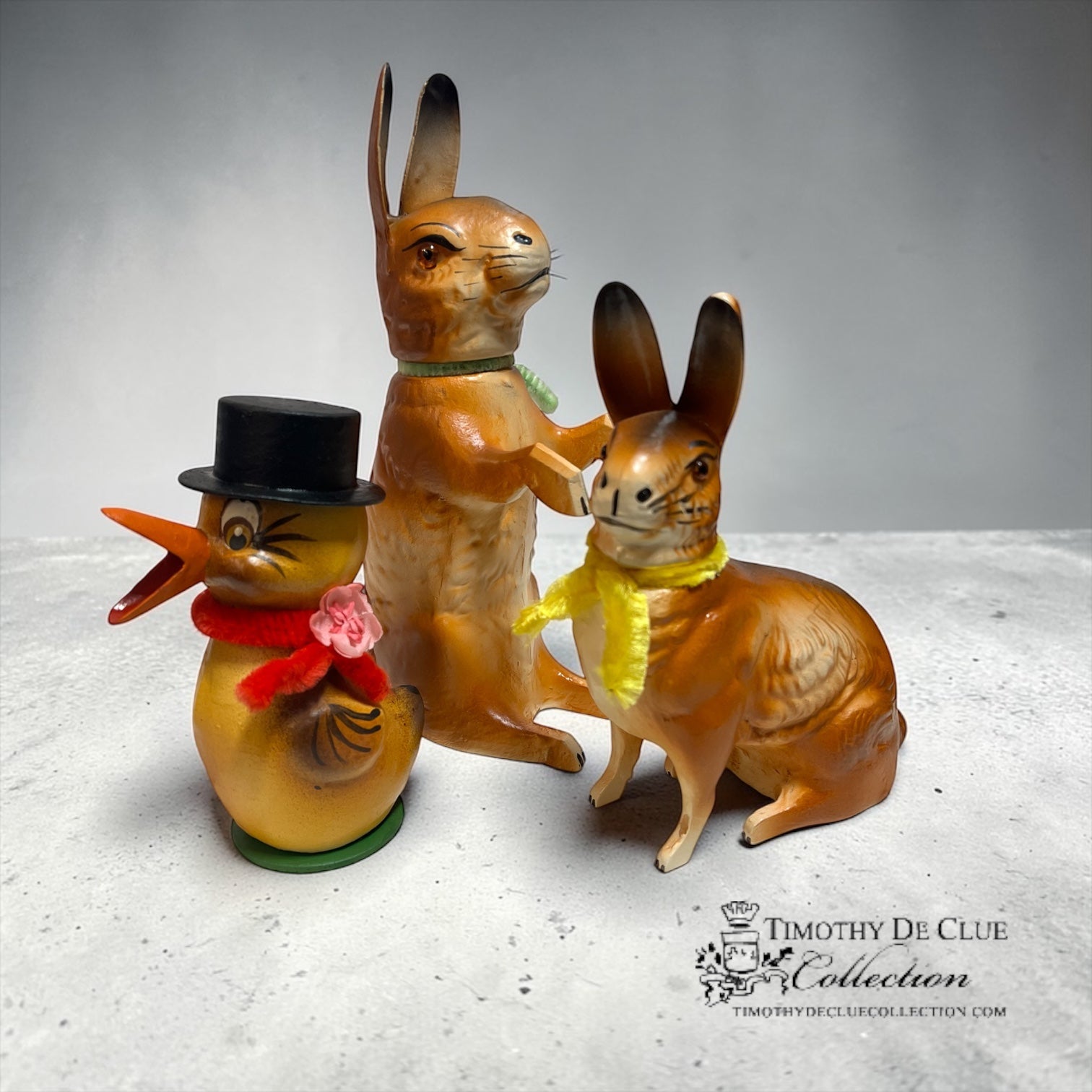 Rabbit Sitting Upright Vintage Mold German Paper Mache