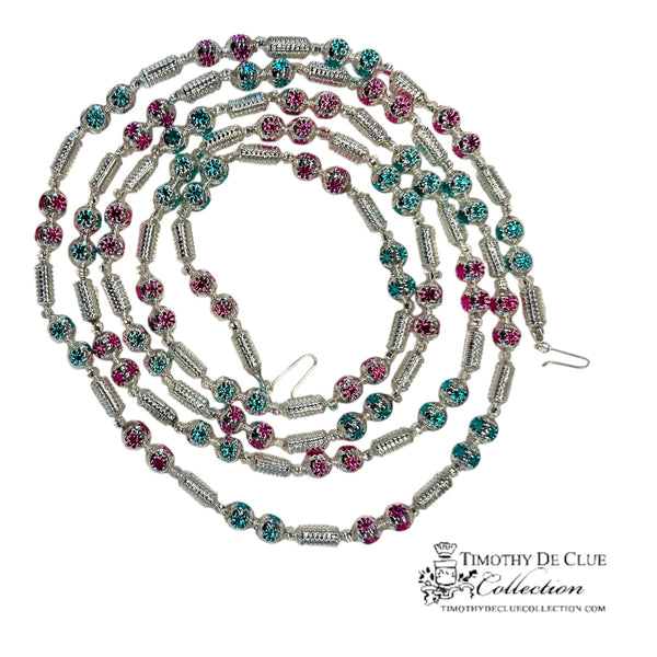 Imperial Flower Bead Garland  - De Clue Czechia Beaded Christmas Collection WHLS