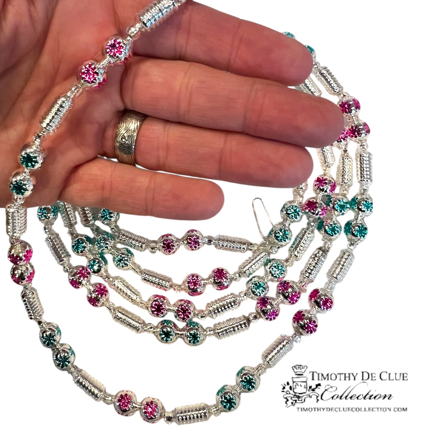 Imperial Flower Bead Garland  - De Clue Czechia Beaded Christmas Collection