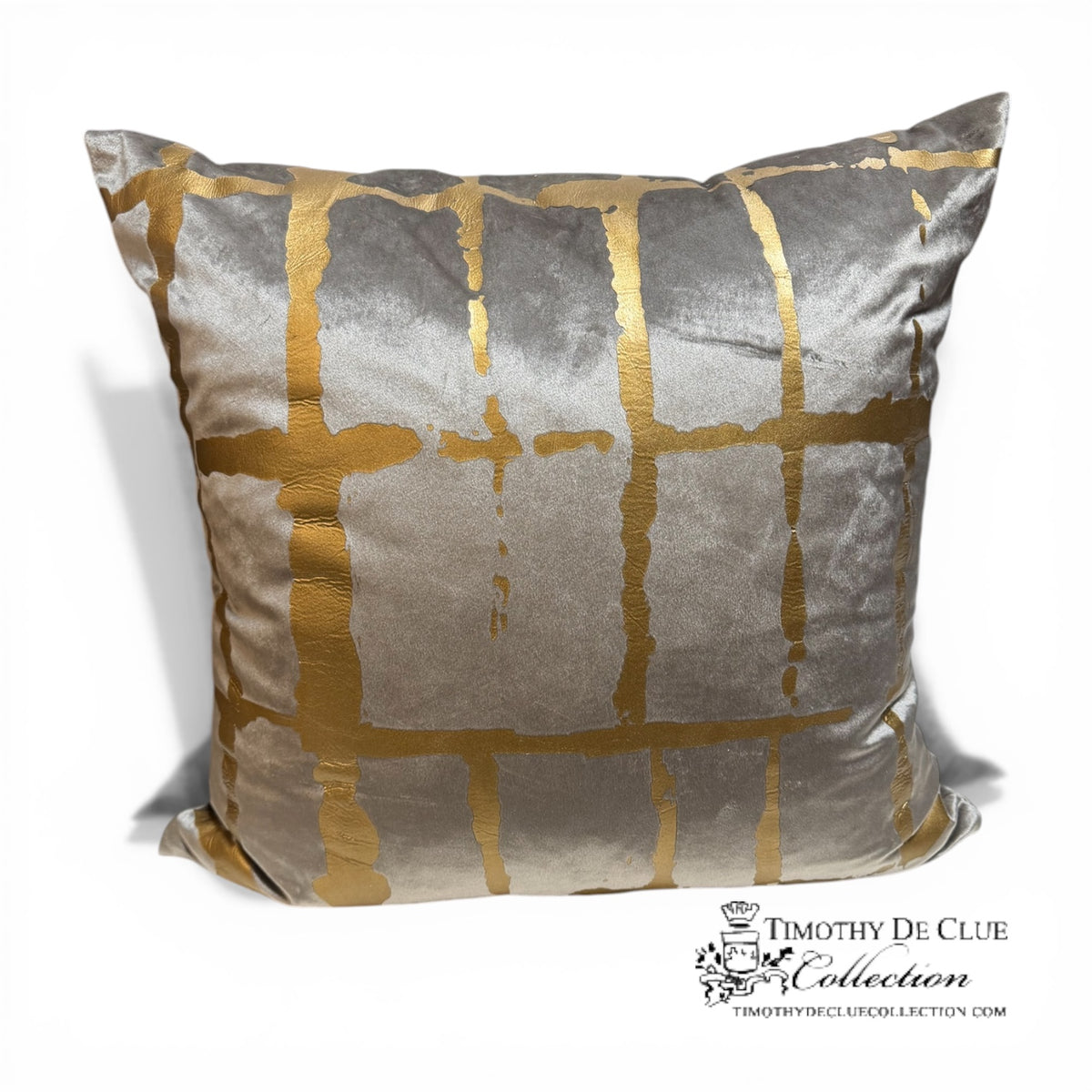 Gold Velvet Trellis Toss Pillow