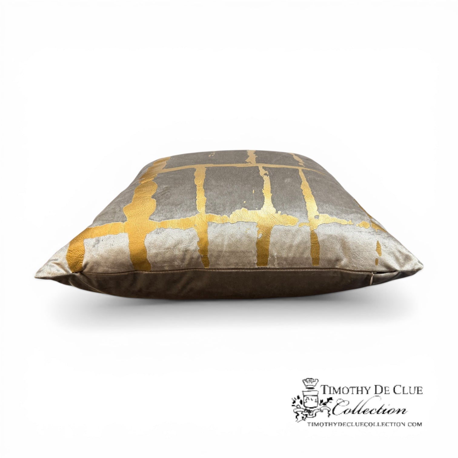 Gold Velvet Trellis Toss Pillow