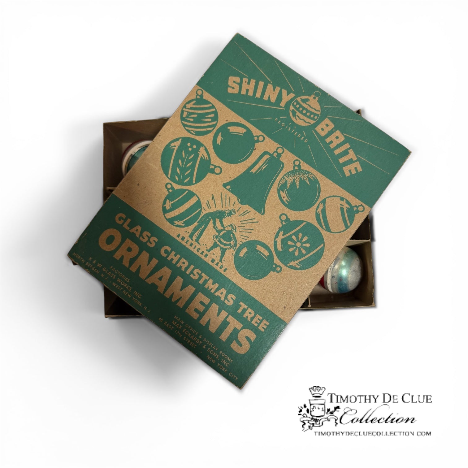 Shiny Brite Small Stripe Ornaments - Set of 12