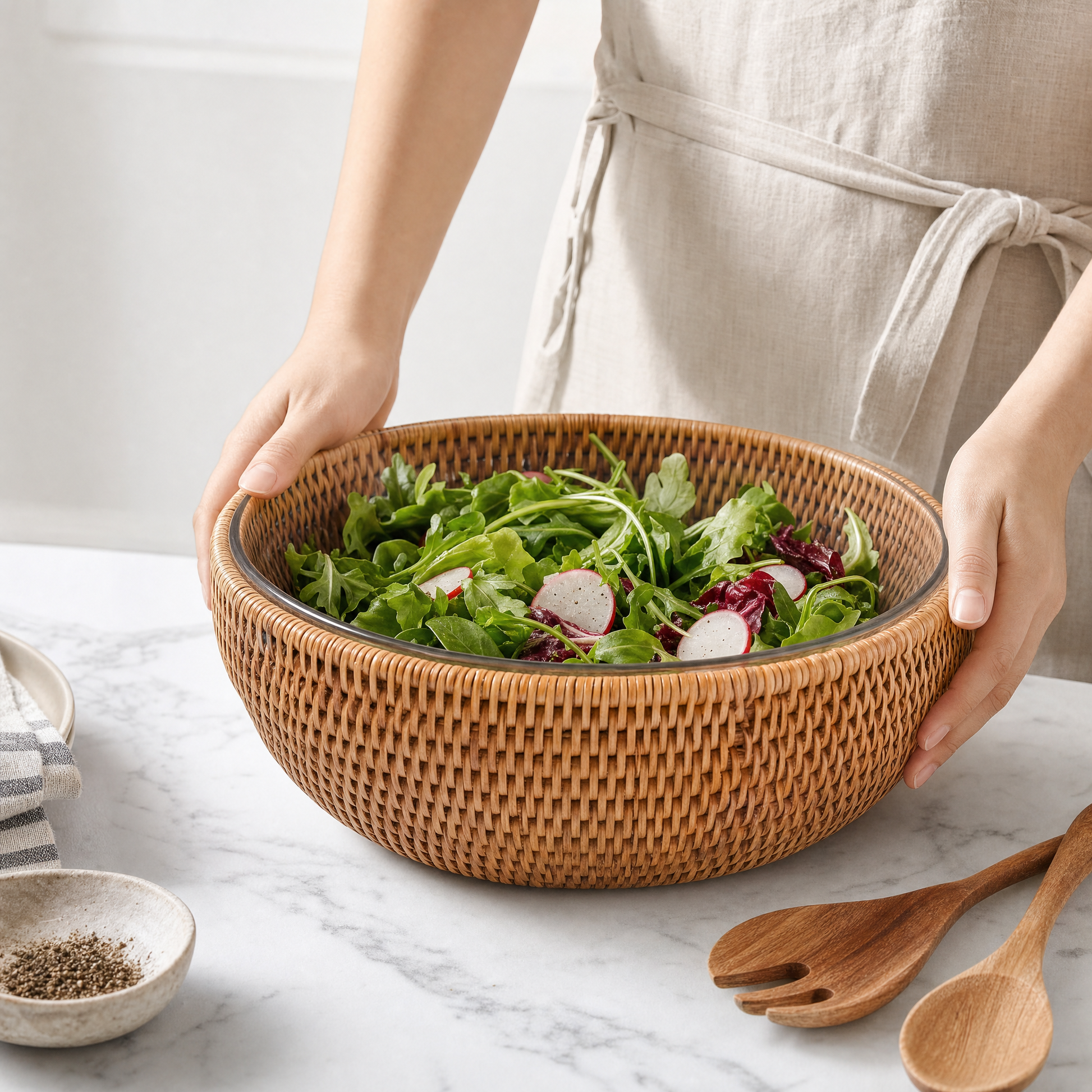 Hand Woven Serving Bowl Rattan