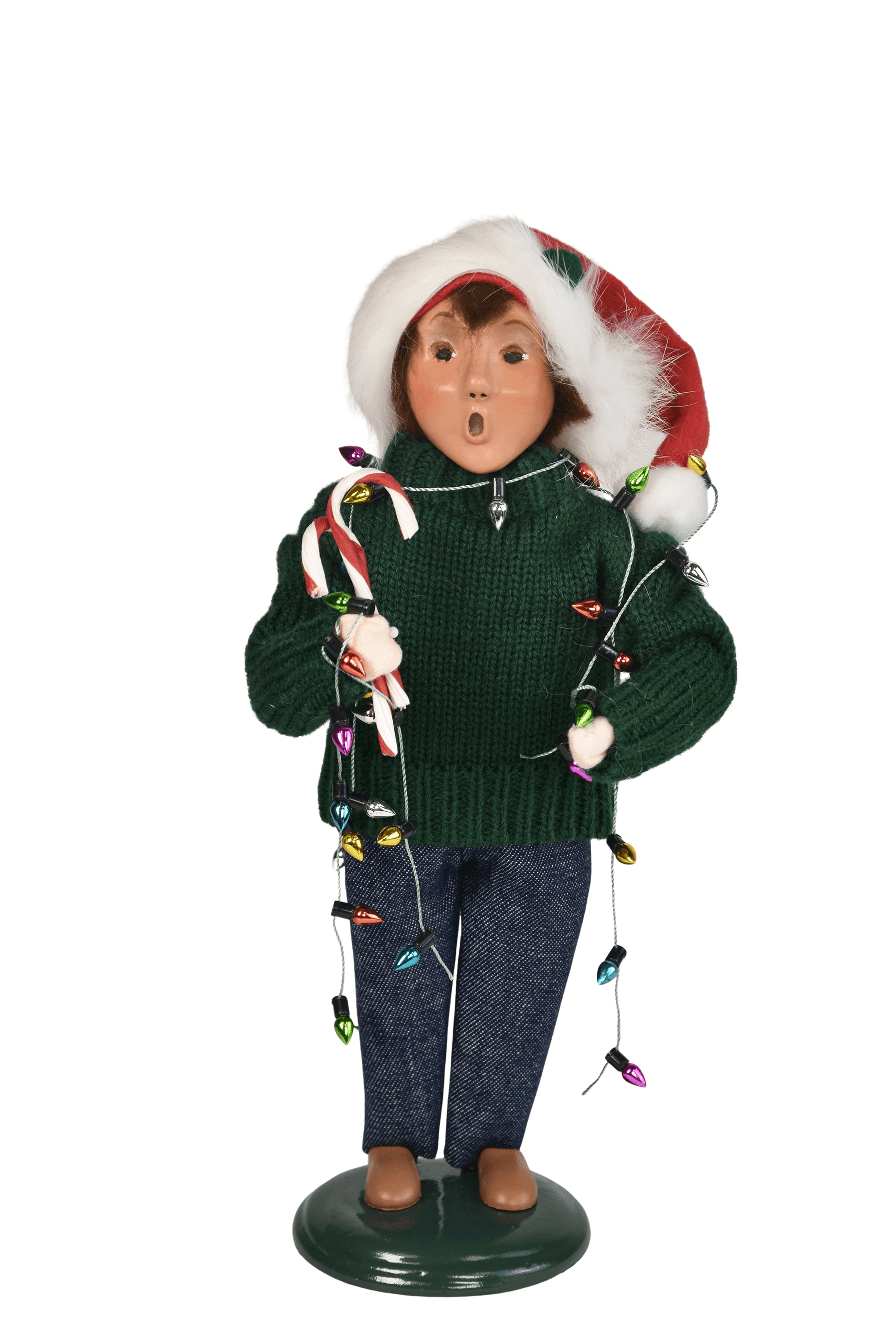 Byers Choice Caroler Decorating Family Boy-TDC Retro Christmas Collection