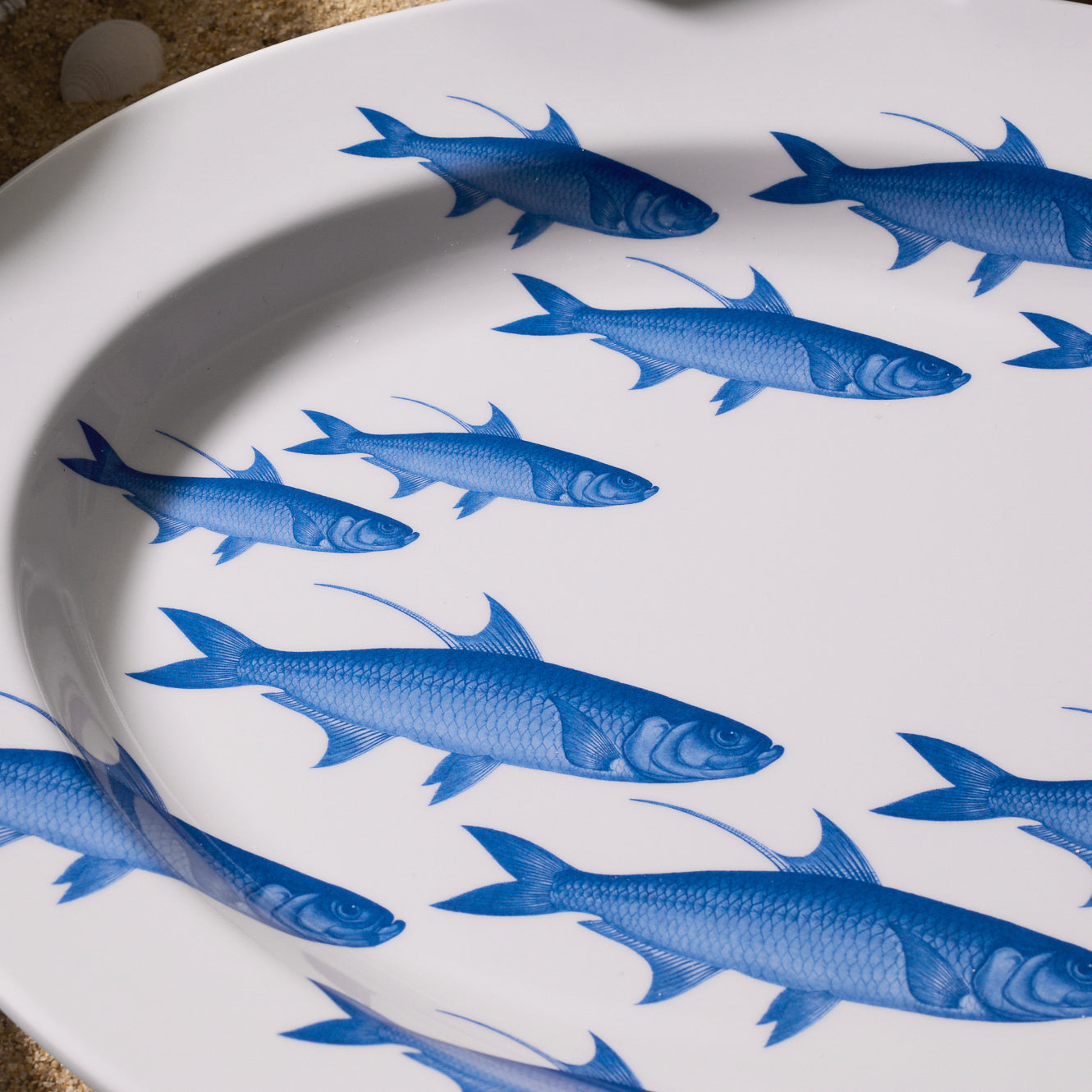 School of Fish Melamine Oval Rimmed Platter