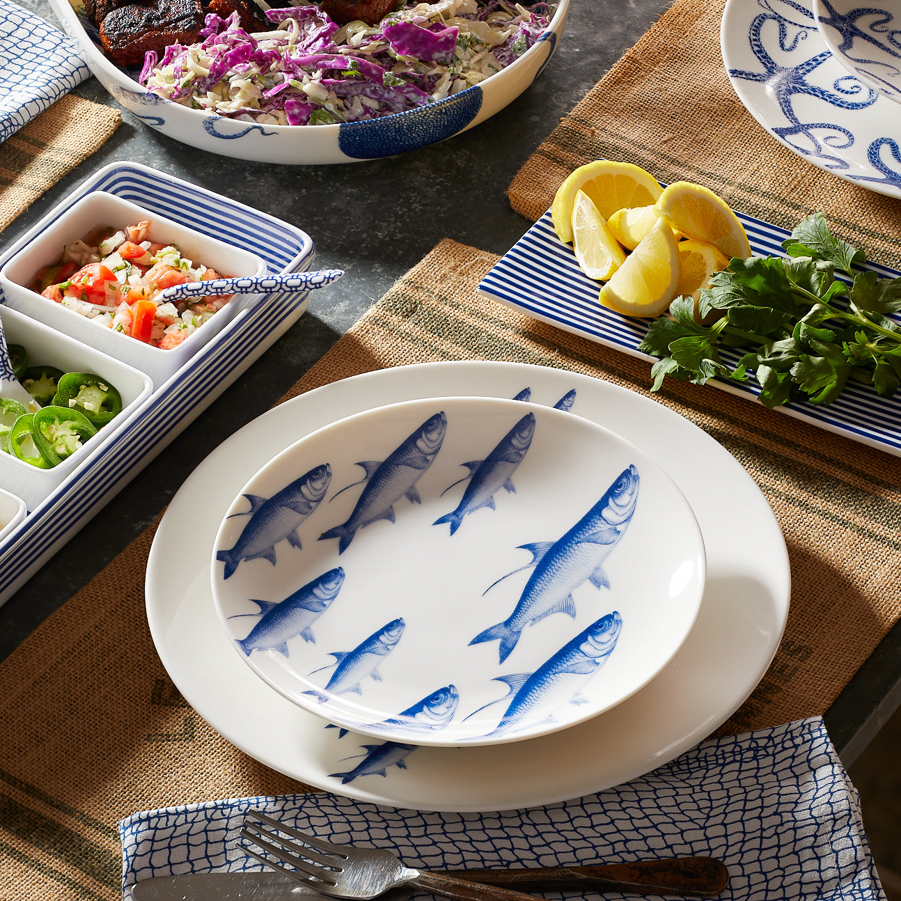 School of Fish Coupe Dinner Plate