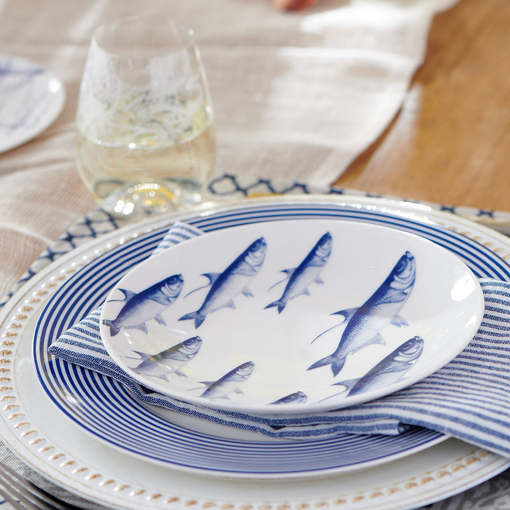 Newport Stripe Rimmed Dinner Plate