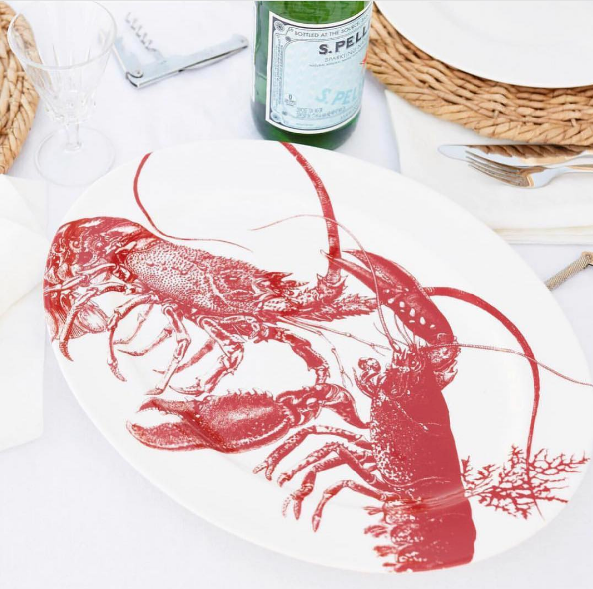 Lobster Oval Rimmed Platter