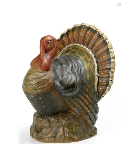 12" Vintage Inspired Mache Turkey | Fall Thanksgiving Decor