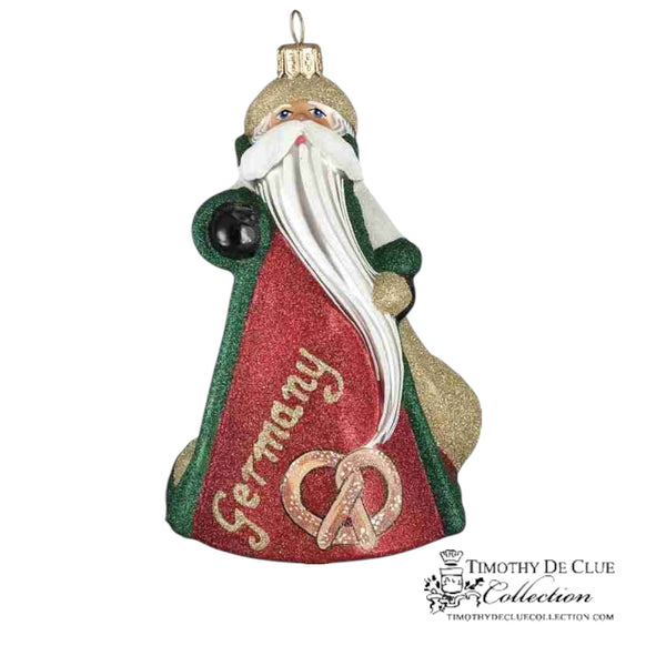 Santa around the world Germany Glitteratzi  Joy to The World Christmas Ornament