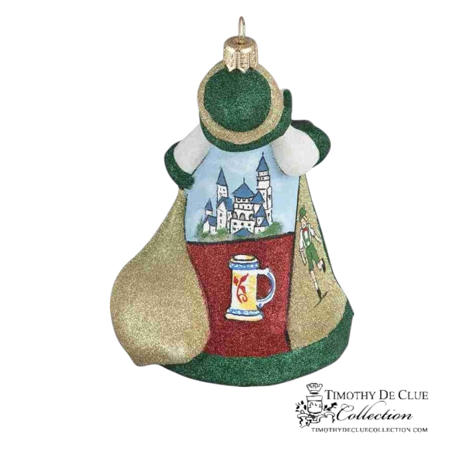 Santa around the world Germany Glitteratzi  Joy to The World Christmas Ornament