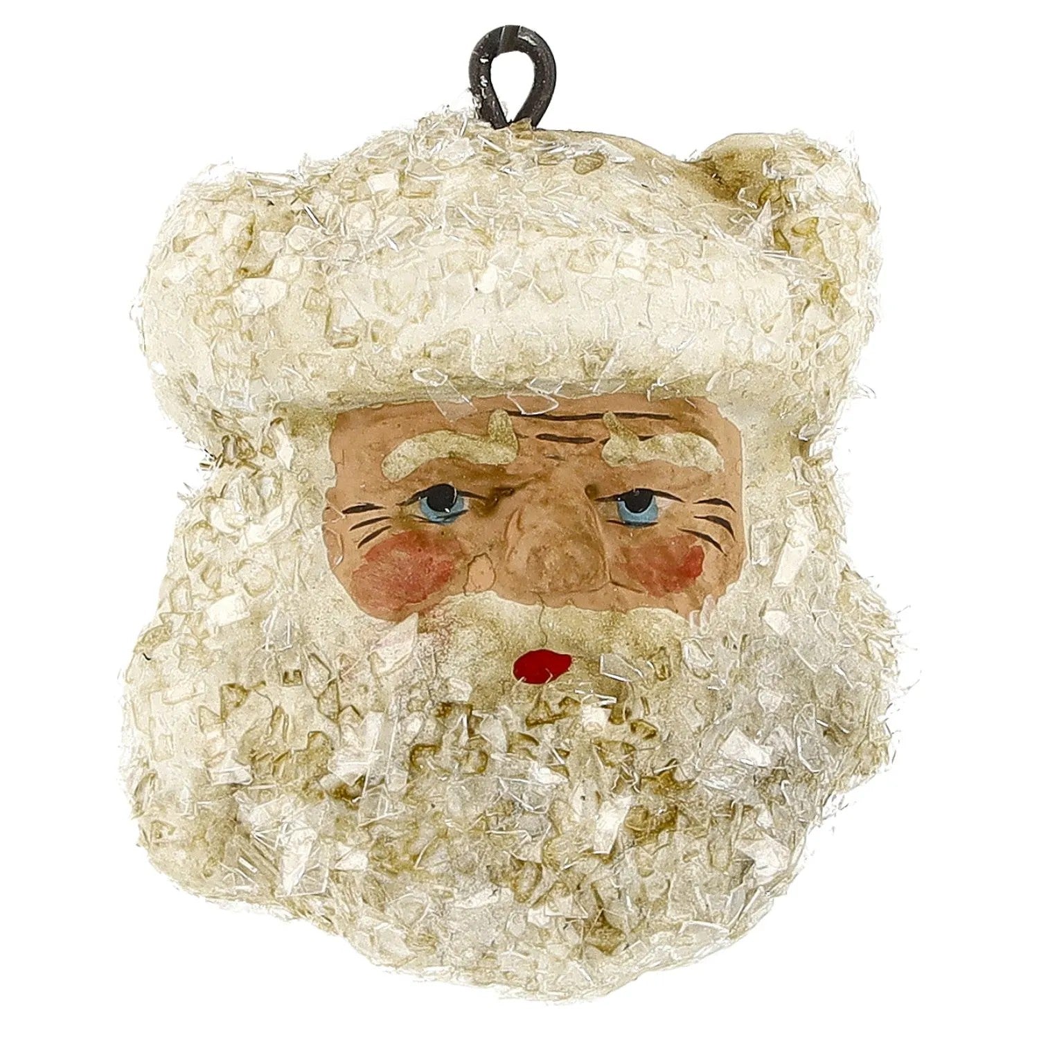 Santa Ornaments Set of 8- German Paper Mache Christmas Collection