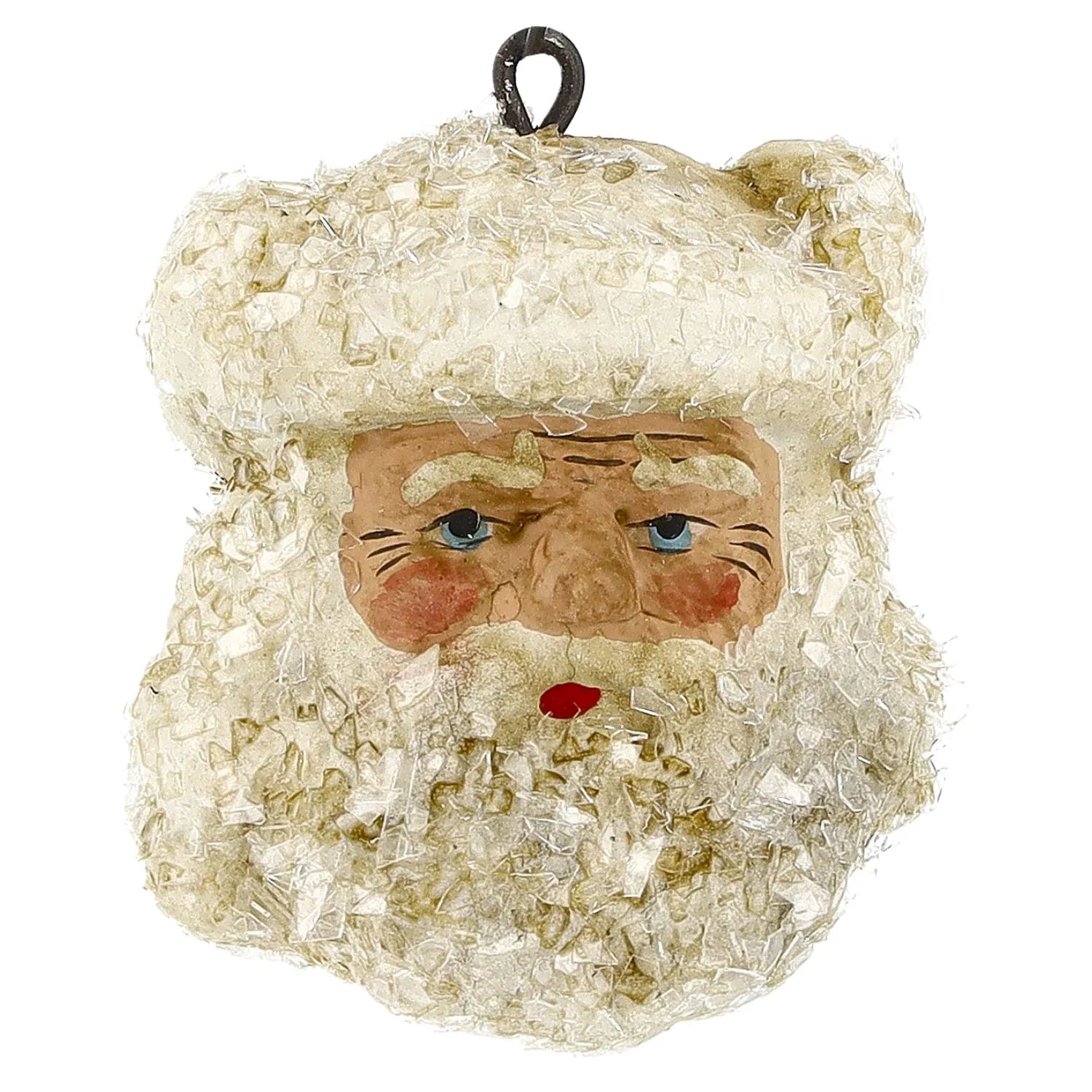 Santa Ornaments Set of 8- German Paper Mache Christmas Collection
