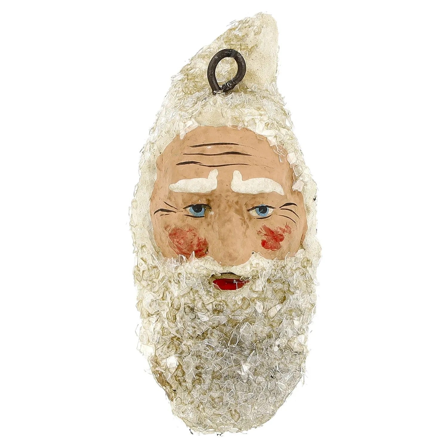Santa Ornaments Set of 8- German Paper Mache Christmas Collection