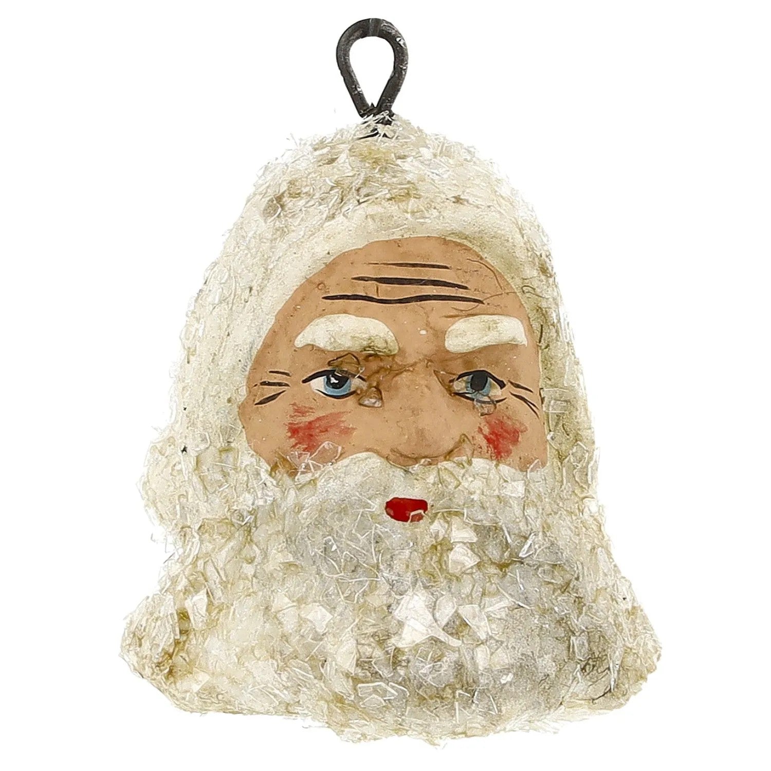 Santa Ornaments Set of 8- German Paper Mache Christmas Collection