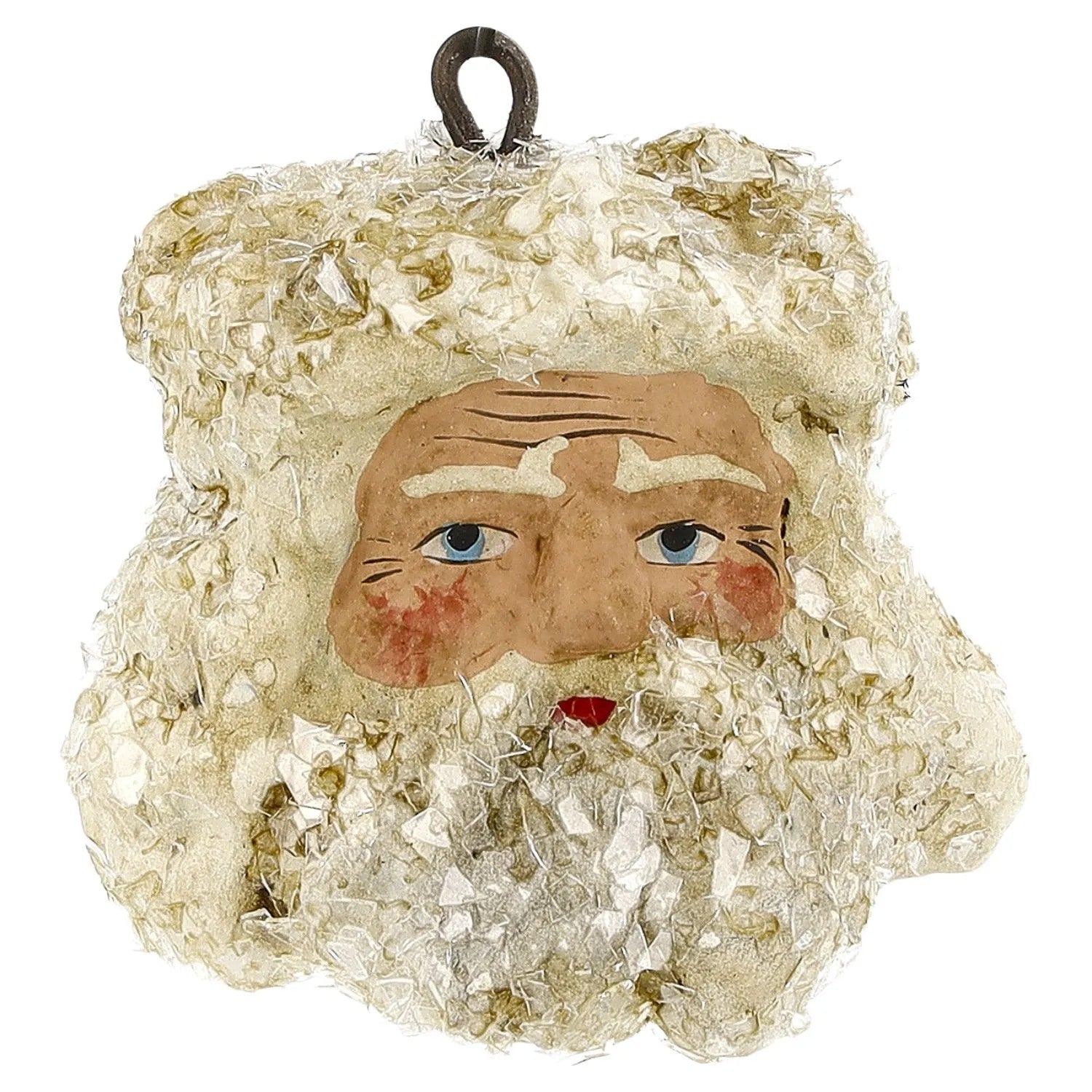 Santa Ornaments Set of 8- German Paper Mache Christmas Collection