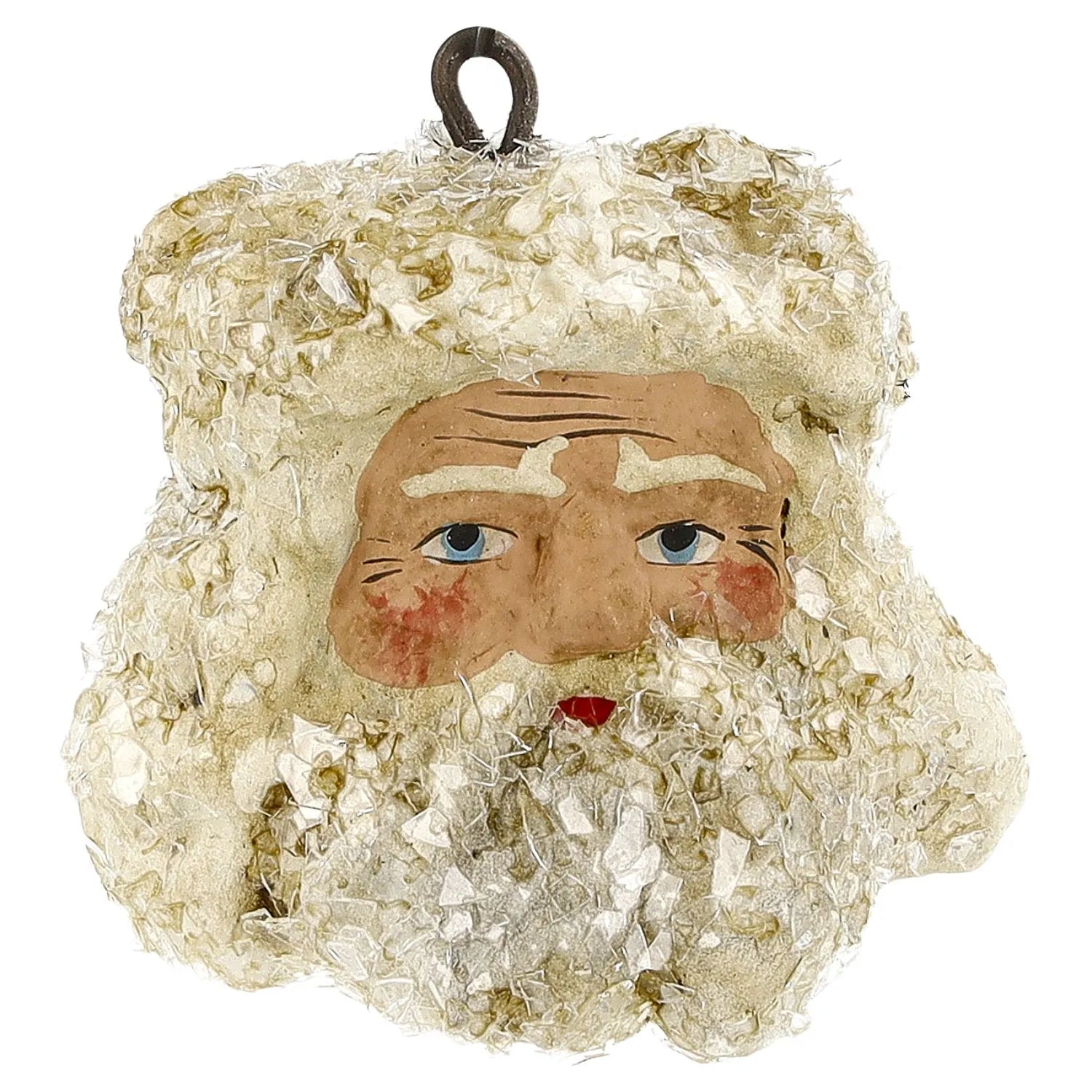 Santa Ornaments Set of 8- German Paper Mache Christmas Collection