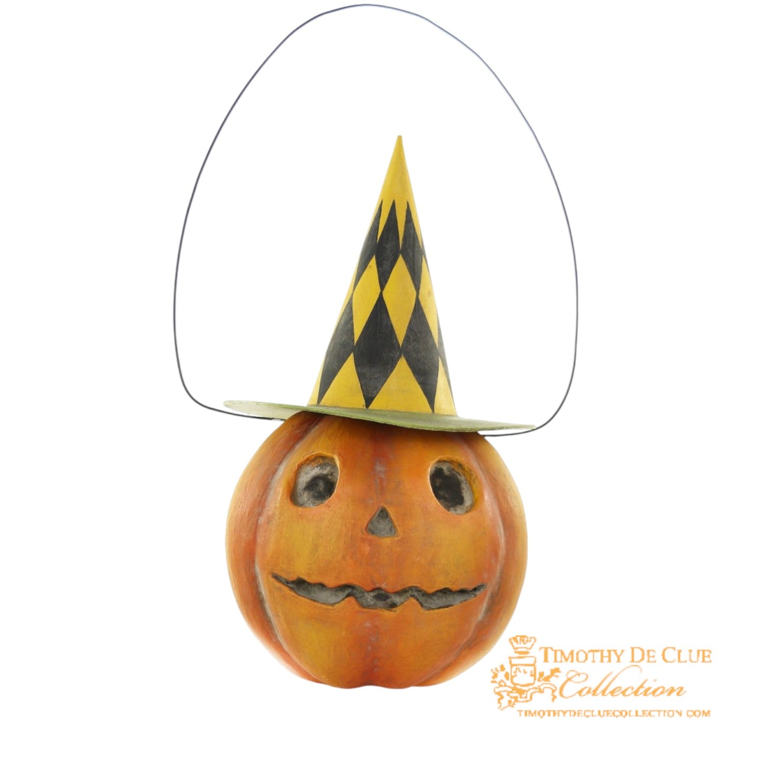 Nocturnal Pumpkin Partier Candy Bucket | Fall Halloween Decor Vintage Inspired Paper Mache