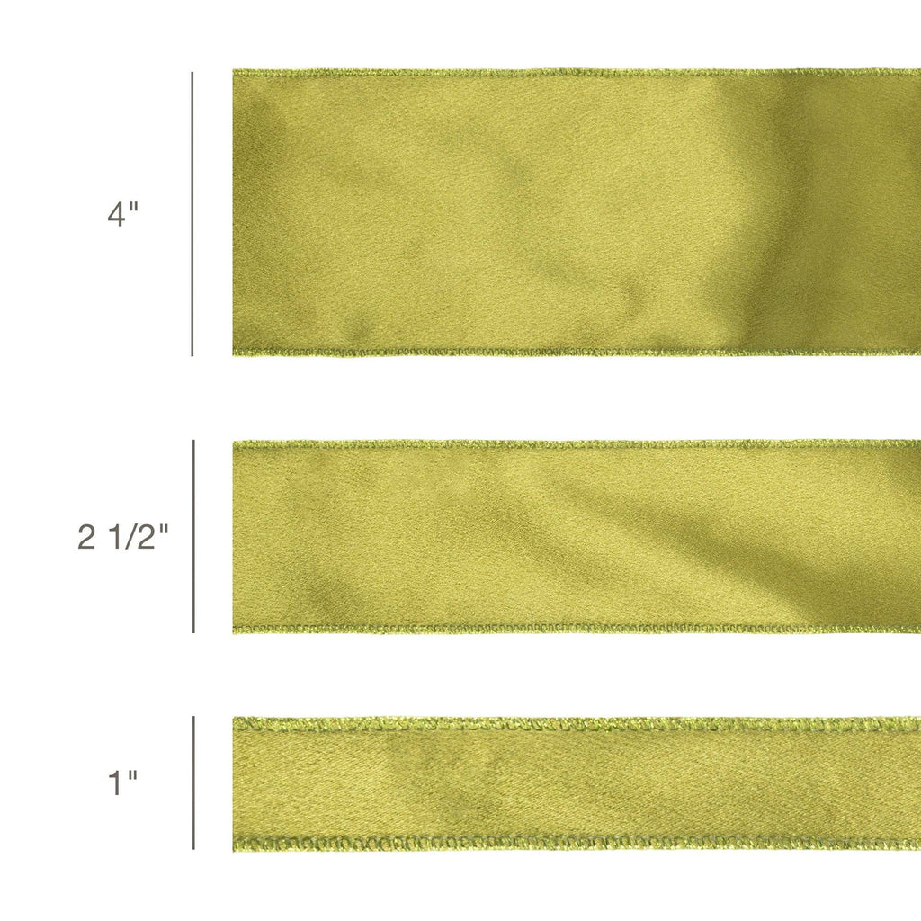 Wired Shimmer Satin Ribbon Moss 10 Yard Roll