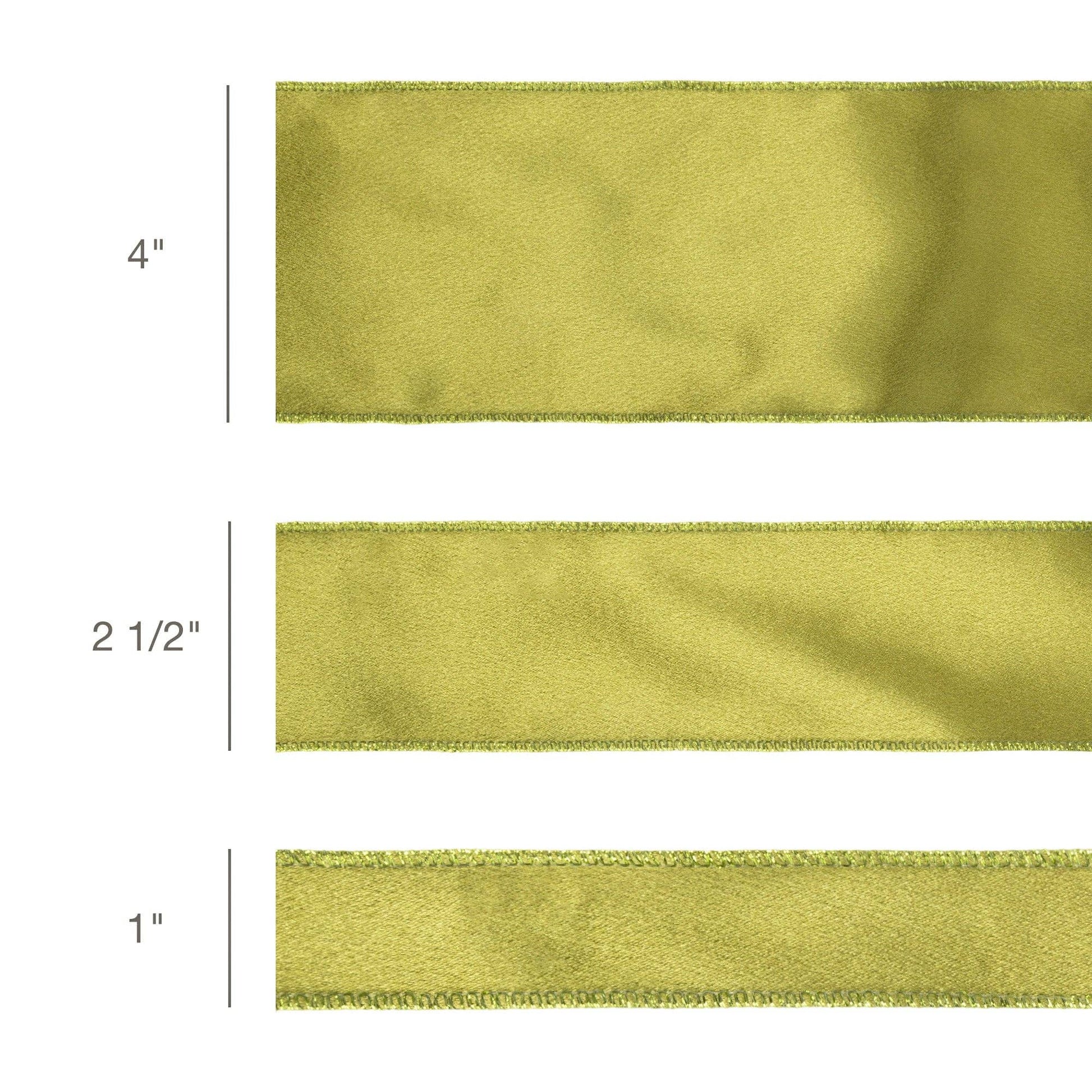 Wired Shimmer Satin Ribbon Moss 10 Yard Roll