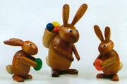 Erzgebirge Miniature Wood Easter Bunny Family Figurine
