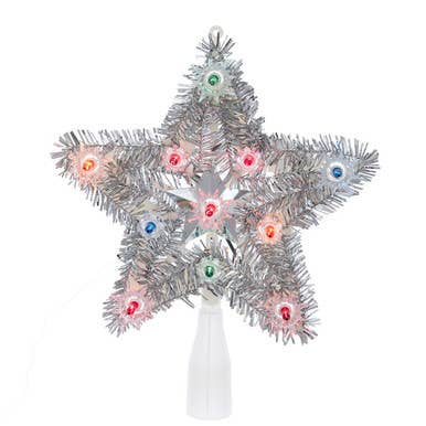 Retro 5 Point Star Tree Topper 8" Multicolor