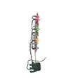 Vintage Inspired Lighted Poinsettia Tinsel Tree Topper