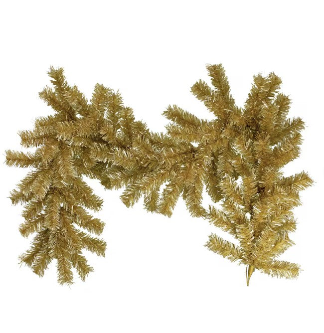 Antique Gold Tinsel Christmas Garland 72"