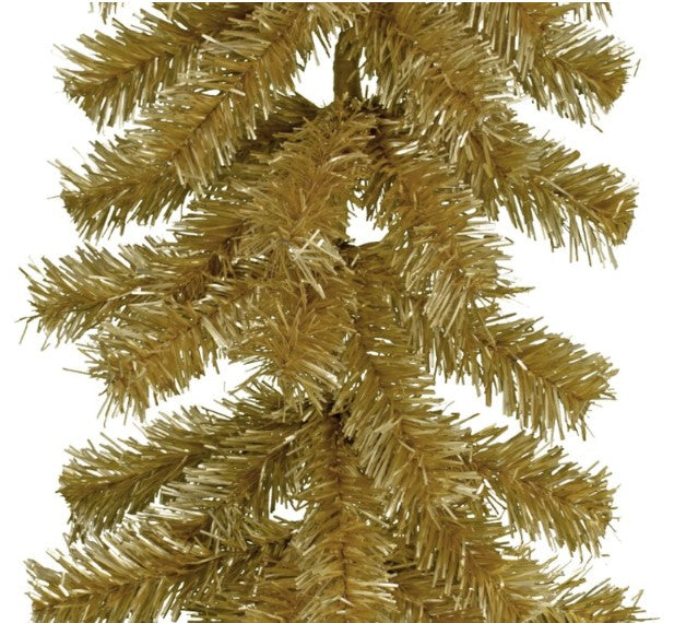 Antique Gold Tinsel Christmas Garland 72"