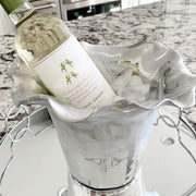 Carmel Ice Bucket holding bottle of Pinot Grigio wine with ice on marble countertop