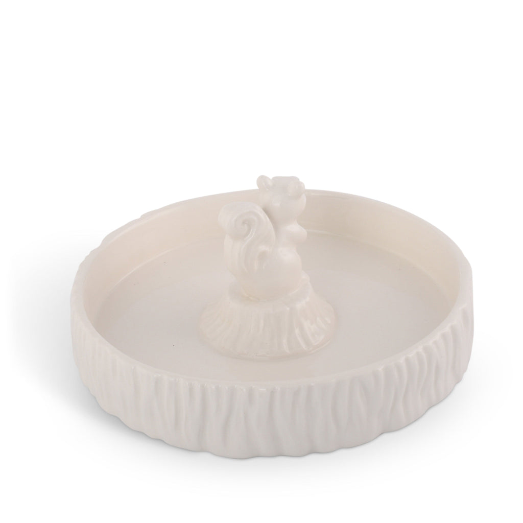 Standing Squirrel Stoneware Nut Bowl