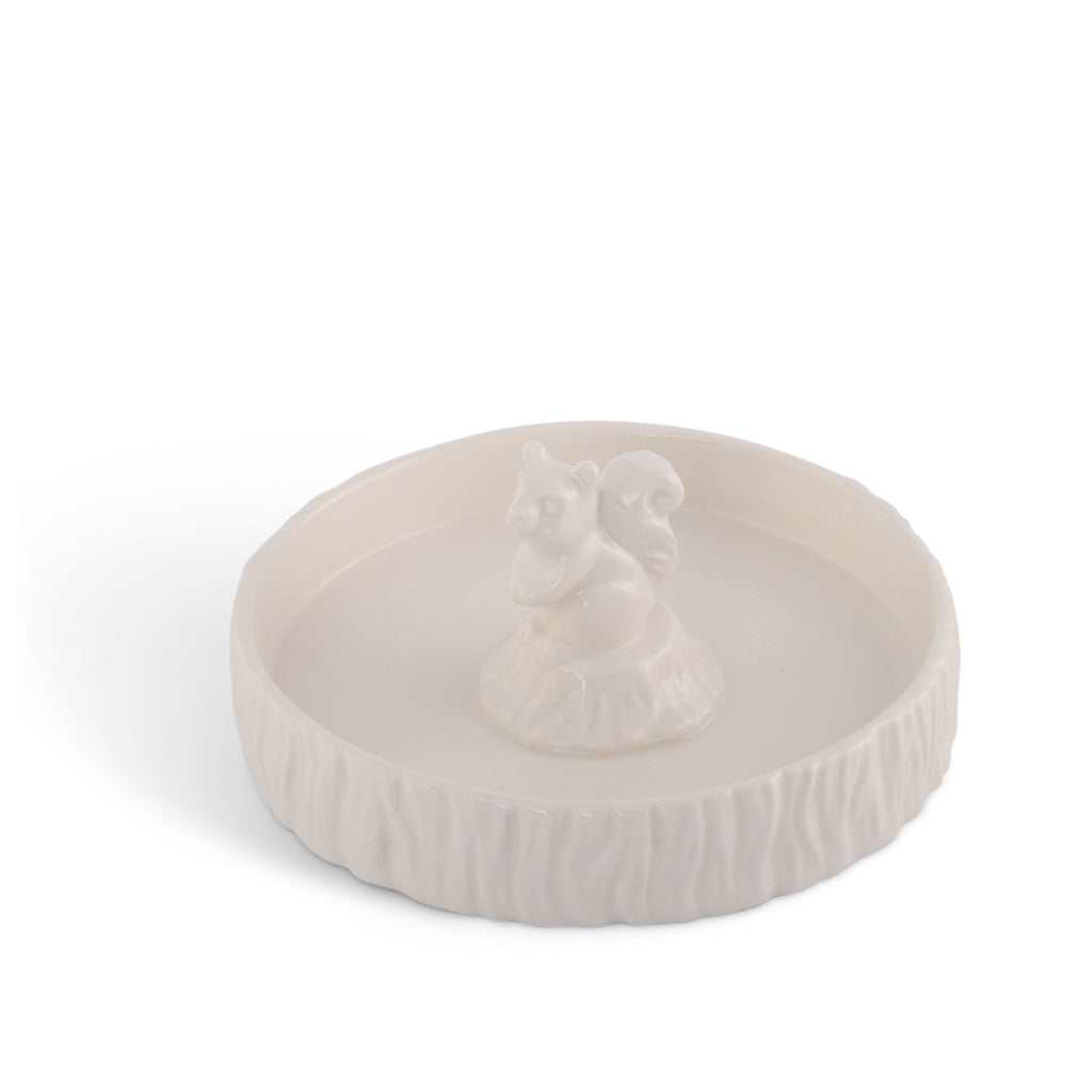 Standing Squirrel Stoneware Nut Bowl