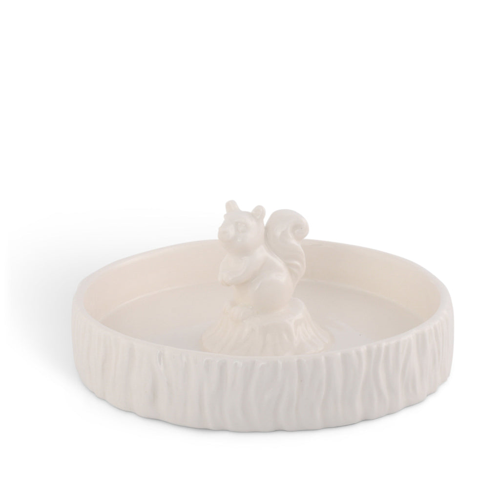 Standing Squirrel Stoneware Nut Bowl