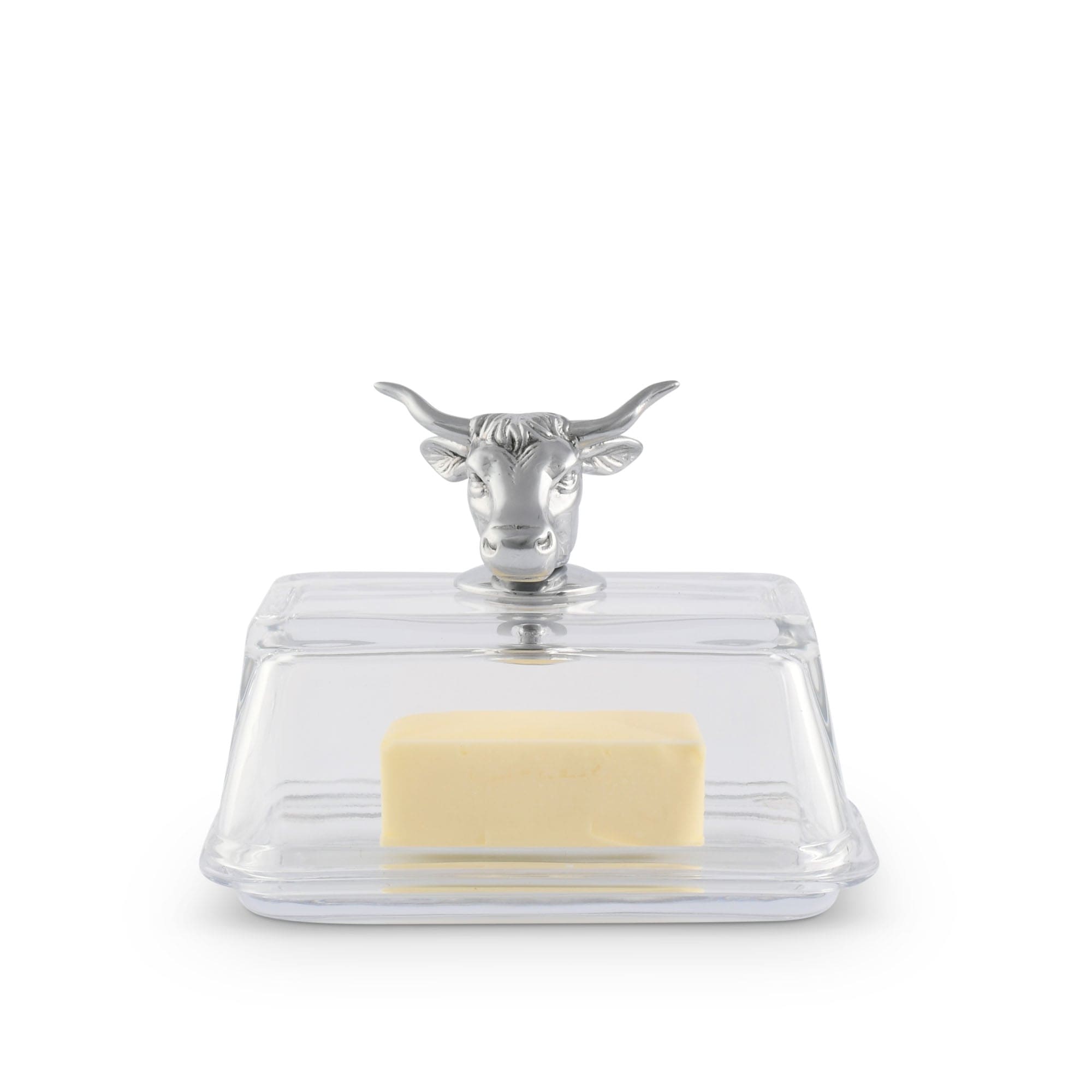 Glass Butter Dish - Cow