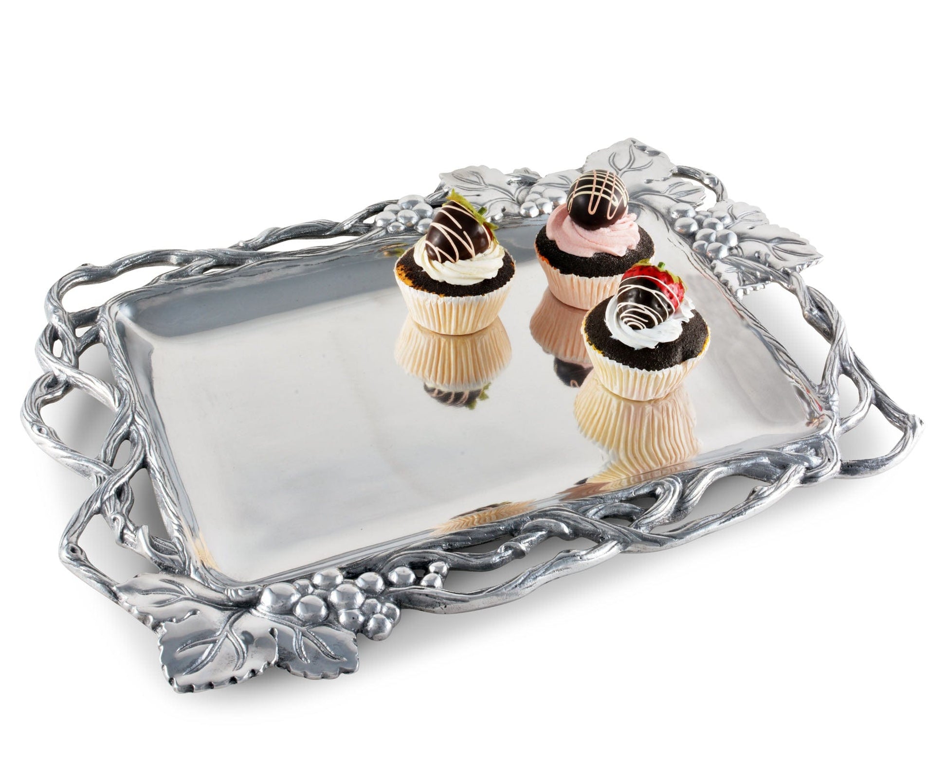 Grape Open Vine Rectangle Tray