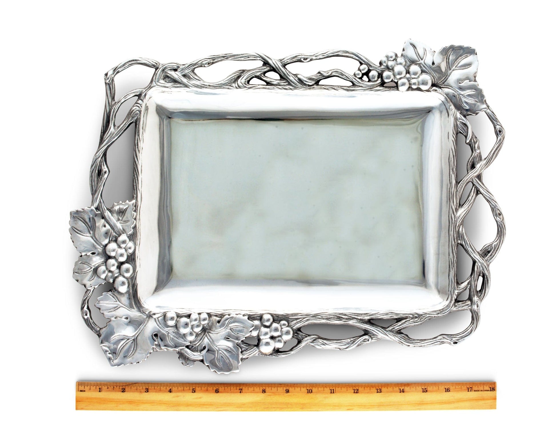 Grape Open Vine Rectangle Tray