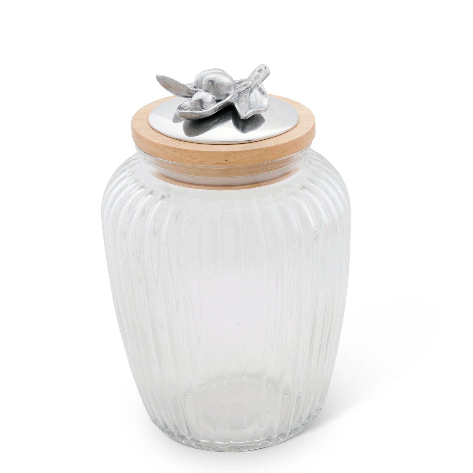Olive Knob Glass Canisters