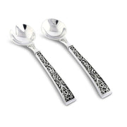 Concho Pattern Serving Set, two silver spoons with ornate handles