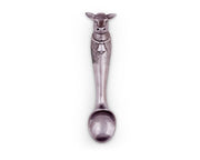 Cow Ice Cream Scoop, purple metal with bovine head handle and round bowl