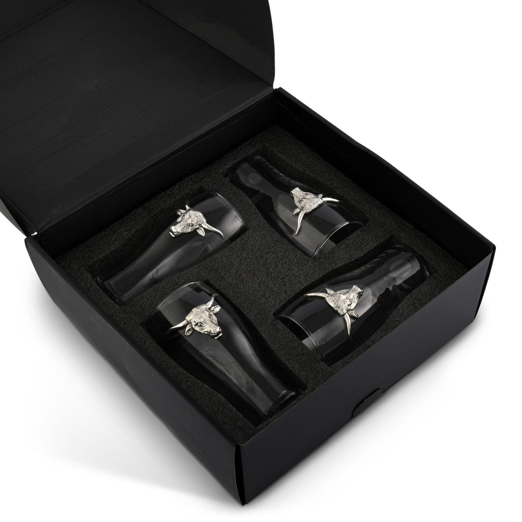 Longhorn Beer Pint Glasses - Set of 4