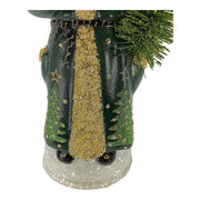 Ino Schaller Forest Green Santa with Tree Scene Paper Mache