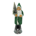 Ino Schaller Green Glitter Santa German Paper Mache