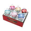 Holiday Glass Ornament – Confetti 6 COUNT 3.25" Flocked