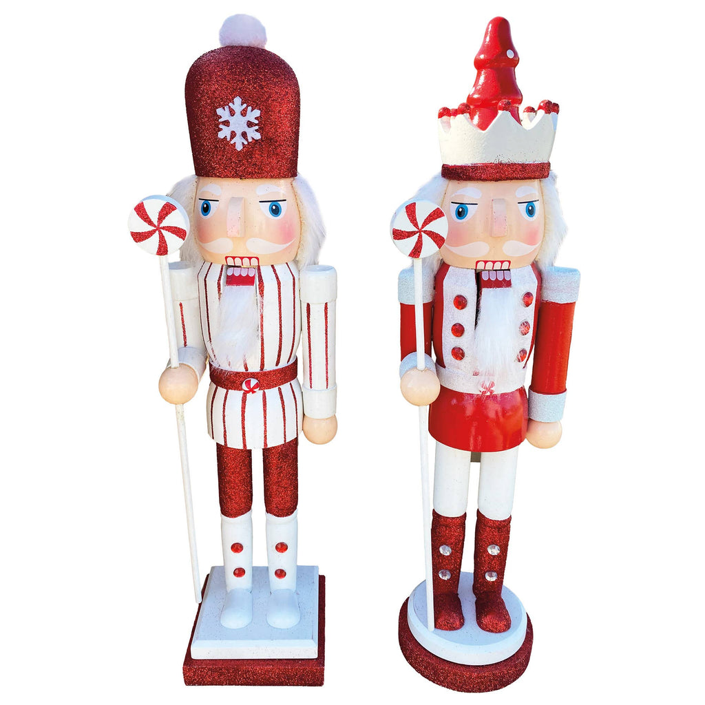 15" Red Peppermint Nutcracker, pair