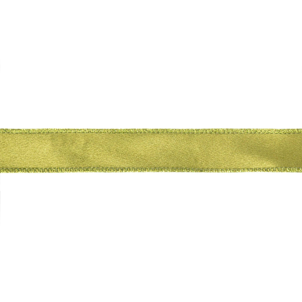 Wired Shimmer Satin Ribbon Moss 10 Yard Roll