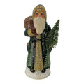Ino Schaller Forest Green Santa with Tree Scene Paper Mache