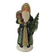 Ino Schaller Forest Green Santa with Tree Scene Paper Mache