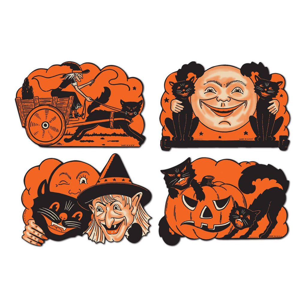 Vintage Inspired Halloween Cutouts 9", printed on 2 sides
